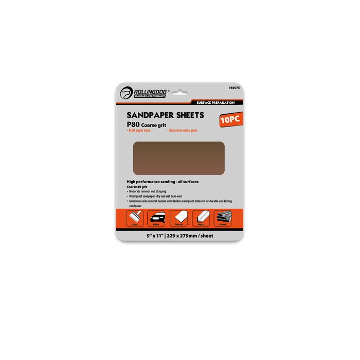 ROLLINGDOG 10 brusných listů P120, 22,8 × 27,9 cm